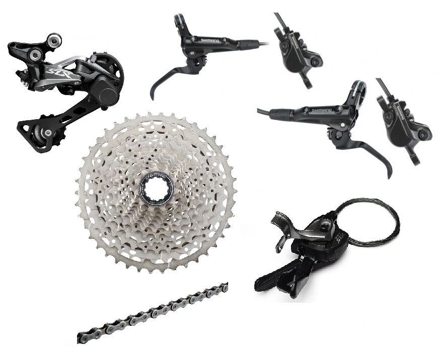 Shimano SLX/Deore Schaltung inkl. Bremsen 1x11-fach Shimano SLX/Deore Schaltung inkl. Bremsen 1x11-fach