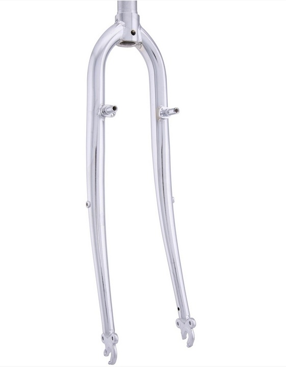 CNC 28" CrMo Trekking Gabel 1" Gewinde 225mm Canti chrom silber mit Lowriderösen CNC 28" CrMo Trekking Gabel 1" Gewinde 225mm Canti chrom silber mit Lowriderösen