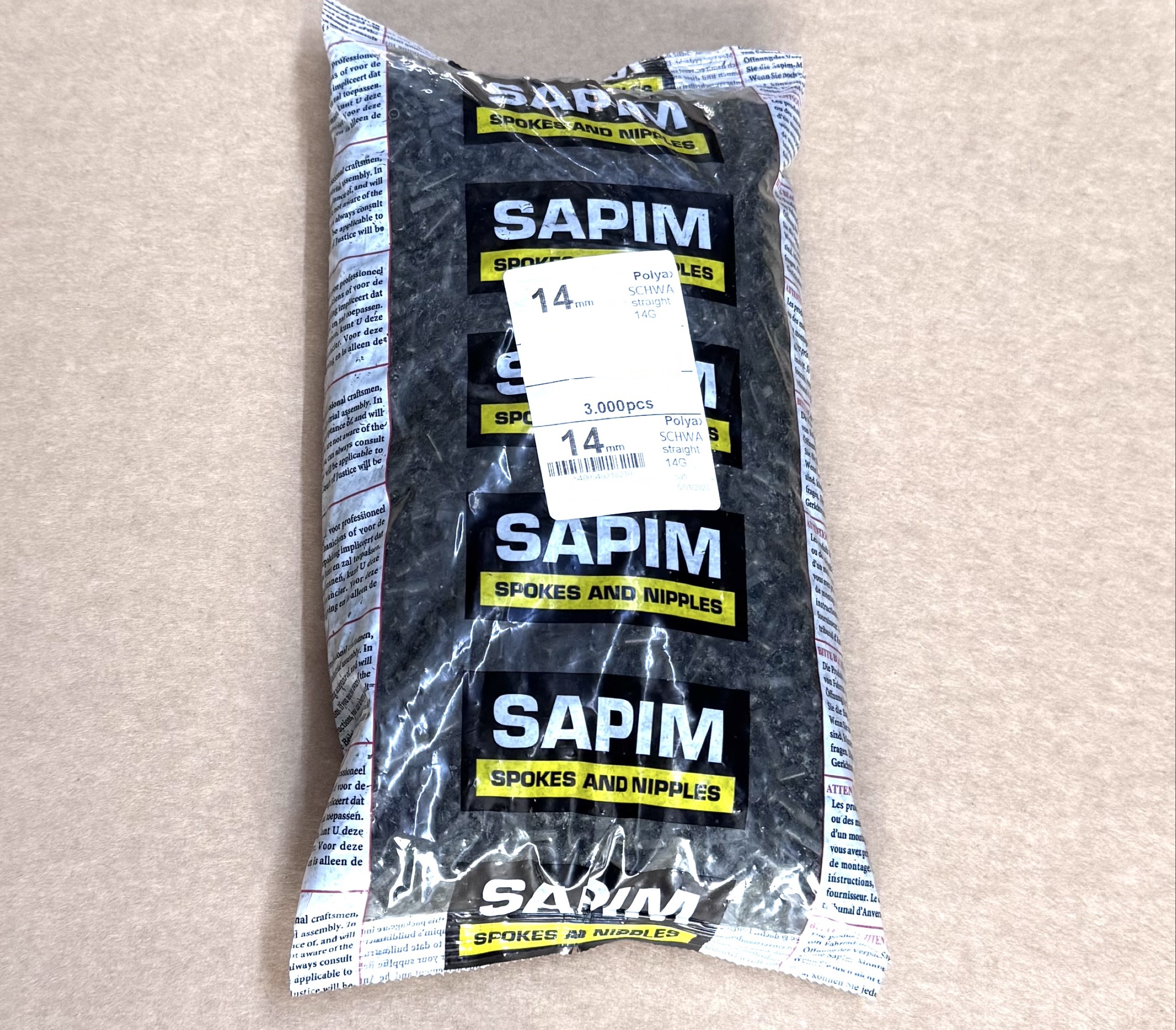Sapim Polyax Messingnippel schwarz 14mm Beutel 3000 Stck. Sapim Polyax Messingnippel schwarz 14mm Beutel 3000 Stck.