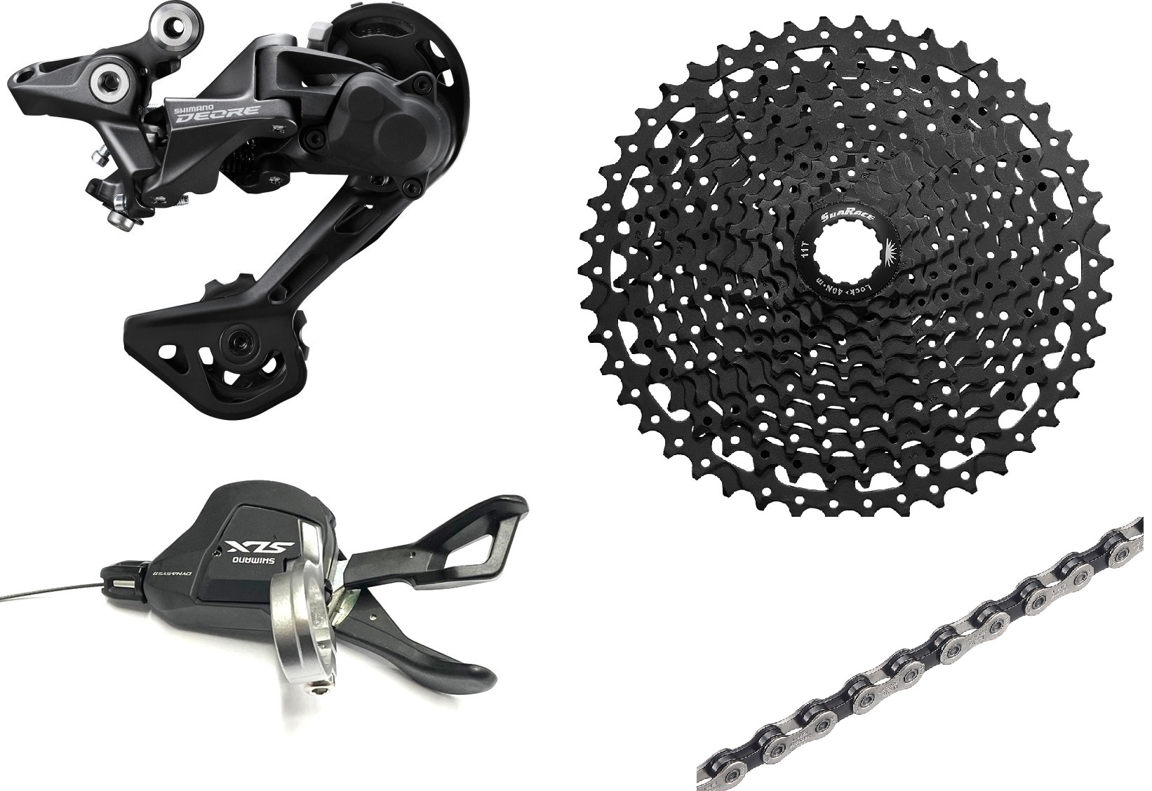 Shimano Deore-5100/SLX/CSMS8 black Schaltungsset 1x11-fach (11-42 Z.) Shimano Deore-5100/SLX/CSMS8 black Schaltungsset 1x11-fach (11-42 Z.)