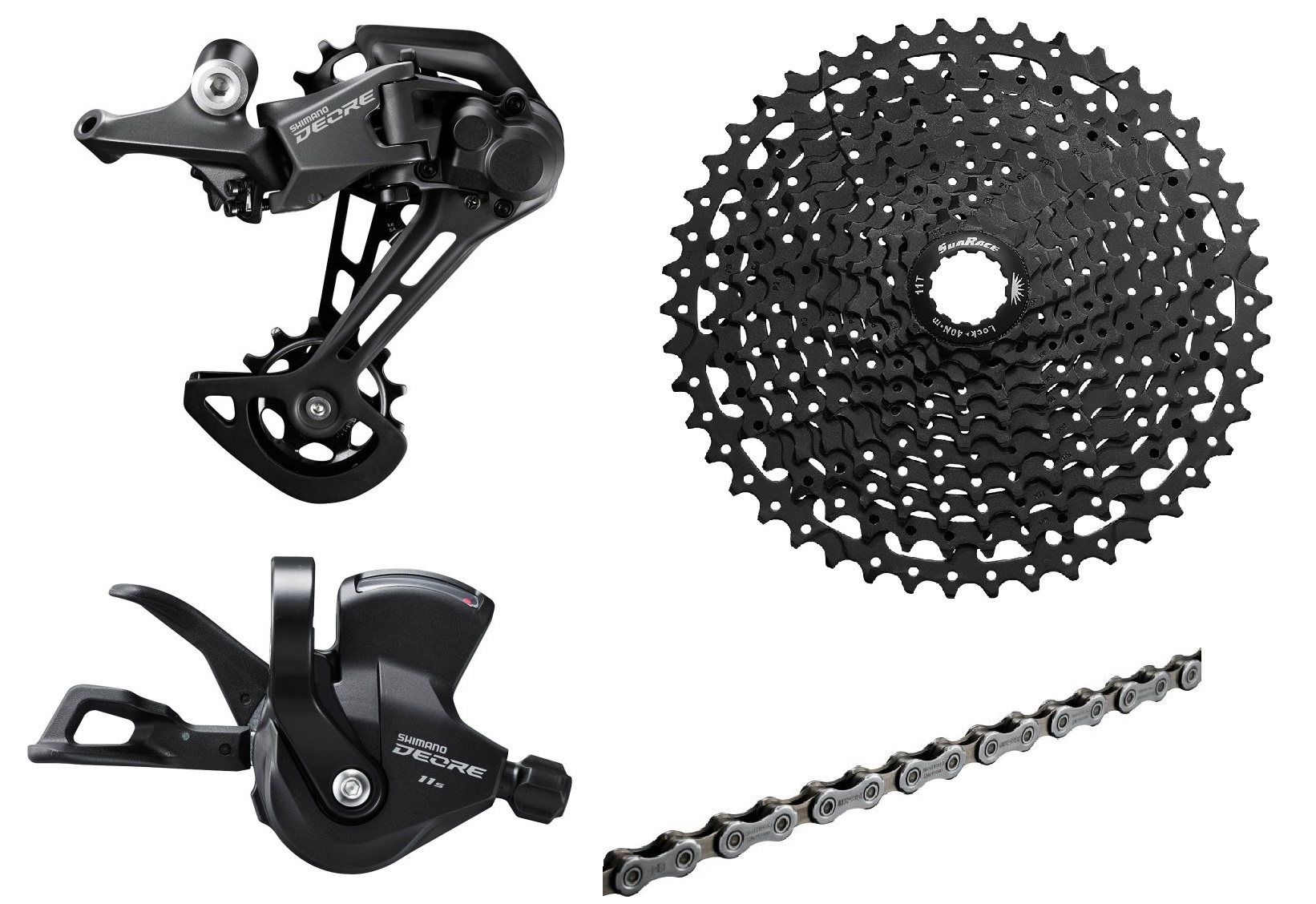 Shimano Deore-5100/FSA/CSMS7 black Schaltungsset 1x11-fach (11-51 Z.) mit Ganganzeige Shimano Deore-5100/FSA/CSMS7 black Schaltungsset 1x11-fach (11-51 Z.) mit Ganganzeige