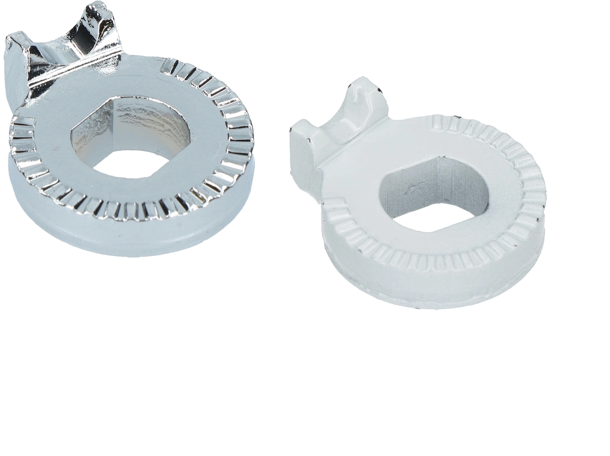 Shimano Verdrehsicherungsscheiben-Set 6L/6R (silber/weiss) Shimano Verdrehsicherungsscheiben-Set 6L/6R (silber/weiss)